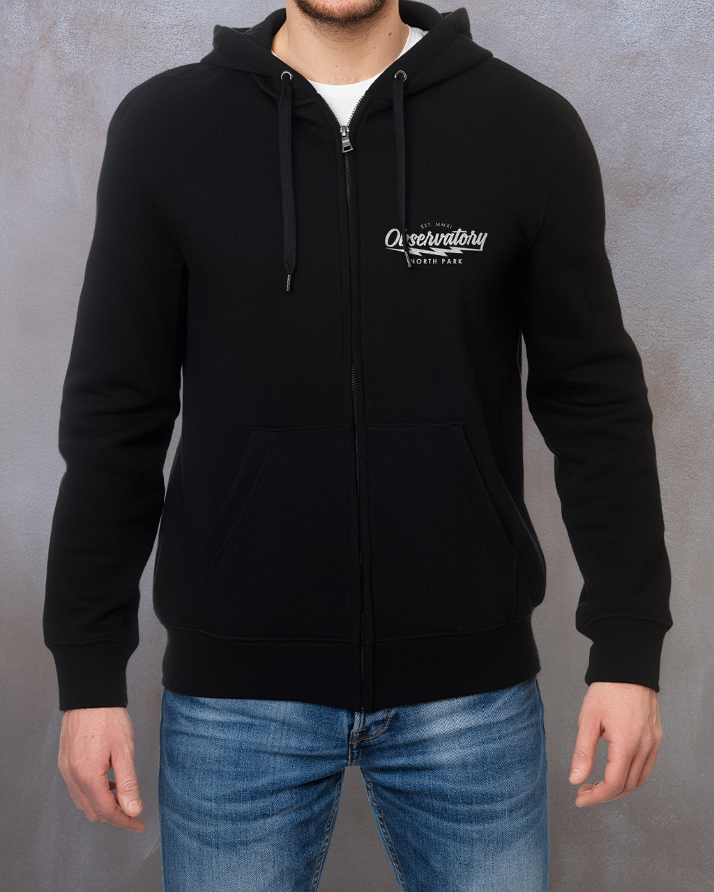 Band Zip Up Sweater