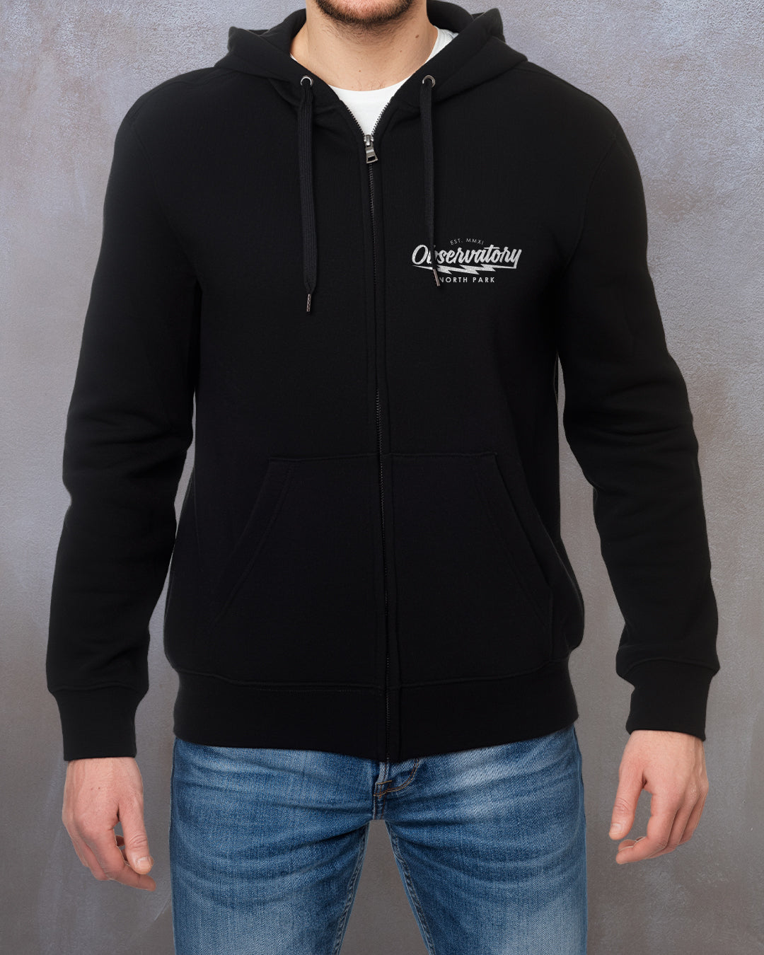 Band Zip Up Sweater